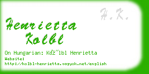 henrietta kolbl business card